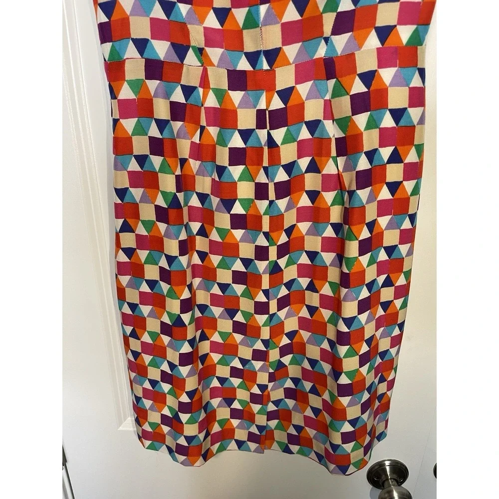Kate Spade Abbey Geometric Print‎ Sleeveless Sheath Midi Dress Colorful Women 2
